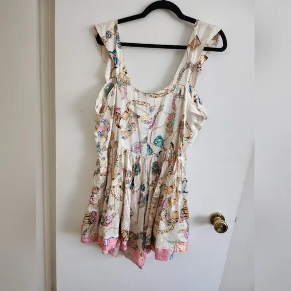 Vanessa Mooney Elisabeth Romper ICONIC VINTAGE JEWELRY SCARF PRINT - Picture 6 of 15